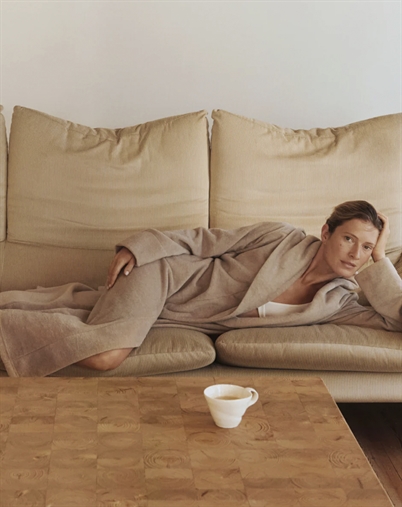 Karmameju - Mount Everest Fleece Badekåbe - Beige